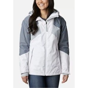 Alpine Diva Insulated Ski Columbia Jacket  White  Ash Cirrus Grey Women Sz S NWT